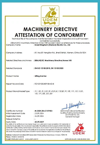 Lifting Anchor CE Certification